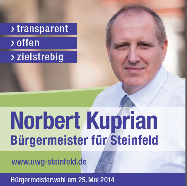 Norbert Kuprian - Bürgermeister für Steinfeld Norbert Kuprian - Bürgermeister für Steinfeld